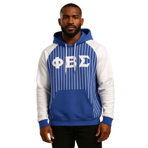 Phi Beta Sigma เสื้อมีฮู้ดแบบสวมหัว, เสื้อบาสเก็ตบอลสีขาวเสื้อสีฟ้าเสื้อผ้าพี่น้องแนวกรีกออกแบบได้ตามต้องการ - Product Image 1