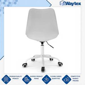 Vente exclusive de chaise de bureau LAKAR V2 blanche moderne en plastique rigide, réglable en hauteur et pivotante, pour les acheteurs en gros - Product Image 4