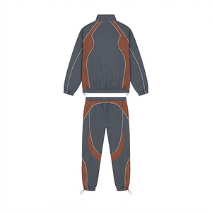 Ensemble de survêtement personnalisé pour homme avec logo, veste zippée et pantalon de jogging, vêtements de sport en gros - Product Image 2