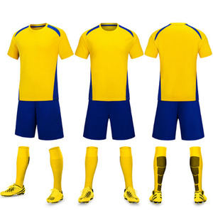 Tenue de football unisexe personnalisée, maillot à manches courtes bicolore, 100 % polyester, séchage rapide, taille élastique, pour toutes les saisons, vêtements d'équipe - Product Image 4
