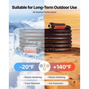 Tubo da Giardino in Gomma Rinforzata a 4 Strati da 15 m (5/8 pollici) 150 PSI (Pressione di Lavoro) 600 PSI (Pressione di Rottura) Flessibile Anti-Attorcigliamento per Esterni, 1 Anno di Garanzia - Product Image 6