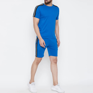Sports Training Men <b>Twin</b> <b>Set</b> Custom T-Shirt and Shorts 100% Cotton Breathable Summer Casual Wear High Quality - Product Image 1