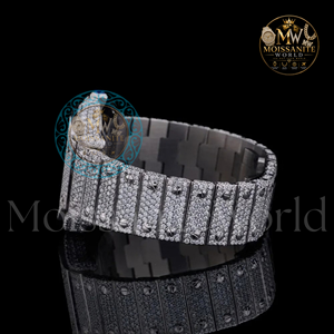 Moissanite World Luxury Square Quartz <b>Watch</b> 34mm Moissanite Case Analog Roman Numeral Dial Deployment Clasp Unisex - Product Image 2