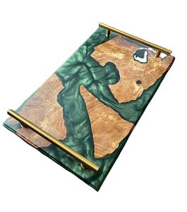 Bandeja para servir de madera de resina epoxi hecha a mano de alta calidad, bandeja decorativa de lujo para comedor de mesa de nuevo diseño para uso doméstico - Product Image 6