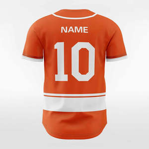Camiseta de Béisbol Naranja Personalizada, Uniforme de Equipo Auténtico con Botones Completos, Nombre y Número Personalizados, Transpirable y Antibacteriano - Product Image 5