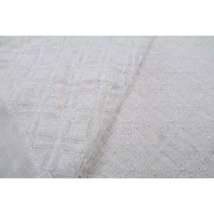 Dyeable White Embroidered <b>Net</b> <b>Fabric</b> Geometric Pattern Breathable 40 Inch Wide by the Yard-TFAB DYE CHANDERI 342 - Product Image 2