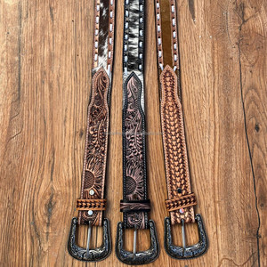 Usine en gros cuir repoussé à la main exécutif hommes et femmes ceinture boucle ardillon personnalisée 100% ceinture en cuir véritable approvisionnement ceinture en peau de vache - Product Image 4