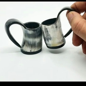 Mini tasse en corne de buffle sculptée à la main, artisanat indien, décoration d'intérieur, petite taille - Product Image 3