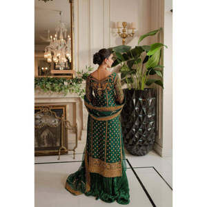 Conjunto de Top y Pantalón Verde de Diseñador LC, Talla Única, con Dupatta para Fiestas, Vestidos Elegantes de Graduación, 950 g - Product Image 1
