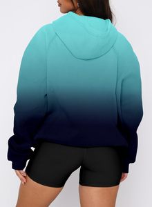 Sudadera con Capucha para Mujer, Color Sólido, Manga Larga, Estilo Casual de Invierno, Transpirable, Ecológica, Impermeable, con Bolsillos, Tejida - Product Image 5