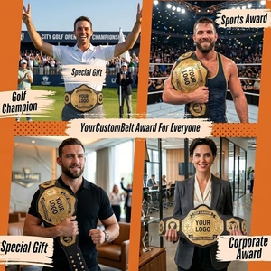 Custom Wrestling Champion <b>Belt</b> Boxing MMA Championship Title <b>Belt</b> Premium Leather <b>Gold</b> Plated Plates OEM Logo Personalized - Product Image 3