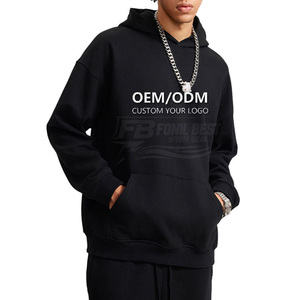Customized Heavy Thickened Winter Front Logo <b>Pullover</b> <b>Mens</b> Hoodie High Street Solid Color Casual Plus Size <b>Men's</b> Hoodies OEM - Product Image 2