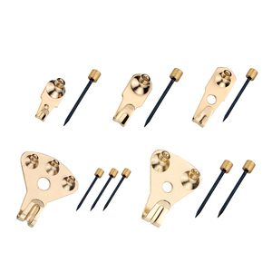 ตะขอแขวนรูปภาพเหล็กชุบทองเหลืองอย่างดีจากโรงงานที่ได้รับการรับรอง พร้อมตะปู รับน้ำหนักได้ 10 ปอนด์ ถึง 75 ปอนด์ สำหรับติดผนัง - Product Image 1