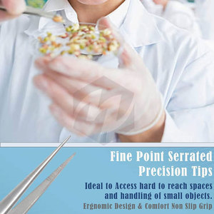 Pinzas de Acero Inoxidable de Alta Calidad con Puntas Dentadas Rectas, Fuertes y Finas, Pinzas de Grado Profesional, Instrumentos Médicos - Product Image 5