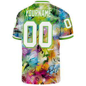 Camiseta de Fútbol con Estampado de Grafiti Personalizado, Cuello en V, Manga Corta, Unisex, Transpirable, 100% Poliéster, para Todas las Temporadas, Nombre del Equipo para Adultos - Product Image 2