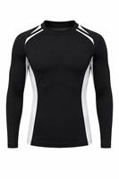 Rashguard à manches longues pour homme, couleur unie - 100% polyester UPF50+, écologique, séchage rapide et évacuation de la transpiration pour le fitness