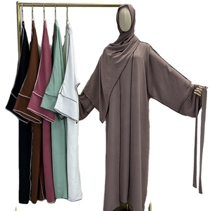 Tissu personnalisé mousseline de soie vêtements traditionnels musulmans prière femmes Abaya femmes Abaya longue longueur Abaya 2 pièces turc élégant - Product Image 1