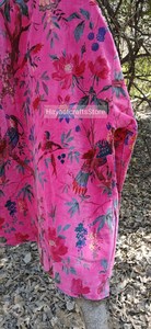 เสื้อคลุมกำมะหยี่พิมพ์ลายดอกไม้สำหรับผู้หญิงแขนยาวความยาวเต็มตัวนุ่มสบายสวมใส่ในฤดูใบไม้ผลิ - Product Image 3