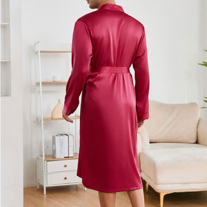 Robes de nuit décontractées pour hommes, respirantes, à séchage rapide, en satin, coupe ample, manches longues, 100 % soie, style sublimation – Grande Vente - Product Image 3