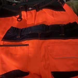 Reflective Fluorescent Polyester <b>Work</b> <b>Pants</b> Multi-Pocket Overalls <b>Cargo</b> <b>Pants</b> Wear-Resistant Dirt-Resistant Safety Workwear - Product Image 6