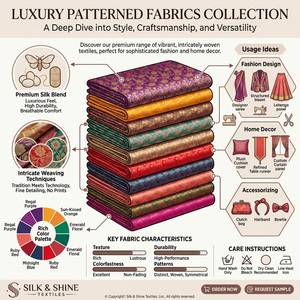 Tissu de soie brocart floral traditionnel avec motifs tissés élégants, idéal pour la confection de vêtements de mode, l'artisanat et la décoration. - Product Image 6