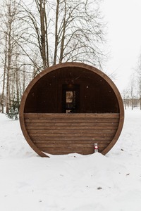 Sauna de barril para exteriores premium para 6 personas con vestuario - Product Image 4