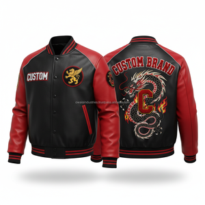 Chaqueta Bomber de PU Gris para Hombre, Marca Personalizada, Logotipo Bordado, Cierre de Cremallera Frontal, Estilo Motero, para Otoño e Invierno - Product Image 5