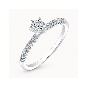 Anillo Solitario de Diamante Real de 0.80 TCW, Corte Redondo con Detalles |   Anillo de Compromiso Elegante, Joyería Fina, Regalo para Mujer - Product Image 1