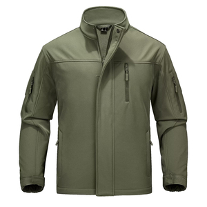 Top Trending Men's Formal Canvas Softshell Jacket Stand Collar Front Logo Breathable Eco-Friendly Windproof Low MOQ New Arrival - Product Image 1