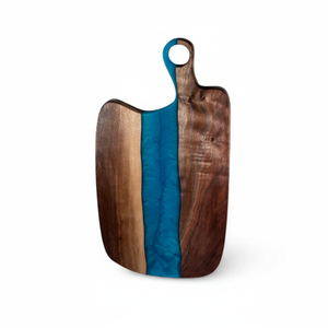 Planche à découper durable en résine époxy et bois pour couper les fruits, les légumes et la viande, finition polie, pour ustensiles de cuisine - Product Image 4