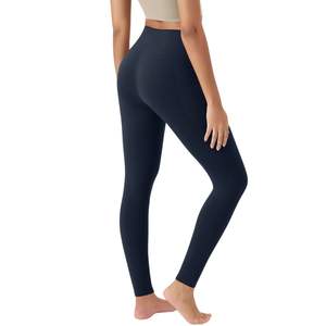 Leggings de Yoga Personalizados al por Mayor para Mujer, Cintura Alta, Sólidos, Elásticos en Cuatro Direcciones, Transpirables, para Entrenamiento, Gimnasio, Correr, Fitness, Ropa Deportiva con Bolsillo - Product Image 2