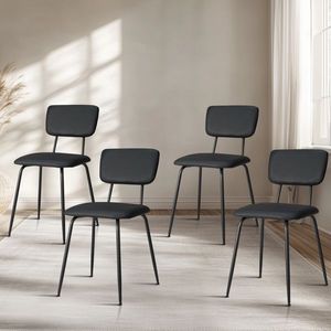 Set Moderno di 4 Sedie Imbottite Nere per Cucina, Bar, Ufficio o Soggiorno in Schiuma - Product Image 4