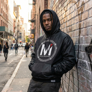 Sweat à capuche empilé enduit ONYX MALUZA Industries – Pullover streetwear premium, mode urbaine de luxe, 100 % coton, édition hiver noire - Product Image 6