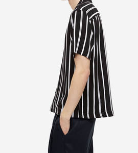 Reasonable Price New Fashion 100% Polyester Satin <b>Short</b> <b>Sleeve</b> Lapel <b>Button</b> <b>up</b> Breathable Formal Style Custom logo Casual Shirt - Product Image 5