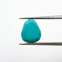 GNSJ Pierre Turquoise Naturelle Taille Rose Non Façonnée Pierre Précieuse Facettée Bleue pour Fabrication de Bijoux 8-9 mm 16 Pièces Non Chauffée Certifiée par un tiers