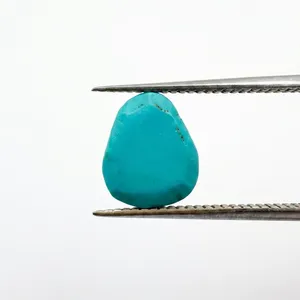 GNSJ Pierre Turquoise Naturelle Taille Rose Non Façonnée Pierre Précieuse Facettée Bleue pour Fabrication de Bijoux 8-9 mm 16 Pièces Non Chauffée Certifiée par un tiers - Product Image 2