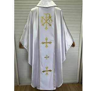 Casulla de Sacerdote Blanca de Satén con Bordado de Cruz 2026, Hecha a Medida, de Alta Calidad, Nuevo Diseño, Casulla Bordada - Product Image 6