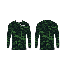 Camiseta Deportiva de Manga Larga con Patrón Verde Bosque Oscuro Personalizado, Absorbe la Humedad, Rendimiento Atlético, Entrenamiento Deportivo, Top de Fitness - Product Image 1