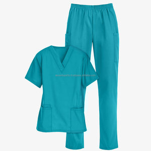 Conjunto de Uniforme Médico de Dos Piezas con Cintura Ajustable con Cordón y Tela Elástica en Cuatro Direcciones, Combinación de Colores Personalizada para Personal Privado - Product Image 5