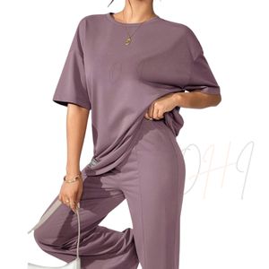 Conjunto de Pantalones Anchos y Camiseta Ligera de Algodón 100% Transpirable, Unisex, Talla Grande, Ropa Casual de Dos Piezas - Product Image 3