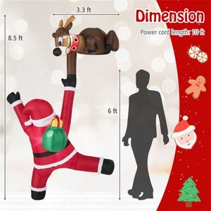 Babbo Natale Gonfiabile in PVC da 2,6 m con Renne e Luci LED per Decorazioni Natalizie Resistenti alle Intemperie - Product Image 3