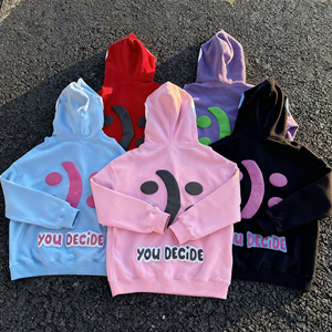 Sudaderas de Algodón Grueso de 360 GSM, Corte Regular, con Estampado Puff, para Unisex, Estilo Urbano Y2K, Sudadera con Capucha y Estampado Puff - Product Image 1
