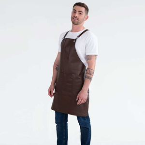 Ergonomic Customized Logo Printed Leather <b>Apron</b> for Extended Wear Waterproof Leather Material Chef <b>Apron</b> for Messy <b>Work</b> - Product Image 3