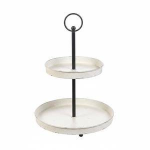 Plateau de service rustique en métal doré à 3 niveaux avec poignée en corde, style ferme, support décoratif galvanisé pour gâteaux et cupcakes - Product Image 4