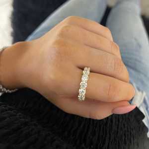 Floating Stackable <b>Rings</b> Round Lab Grown Diamond Prong Set 14k 18k Solid Gold Dainty Solitaire Straight <b>Stack</b> Bands Manufacturer - Product Image 2