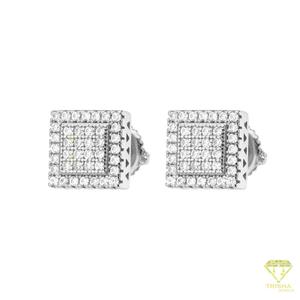 Boucles d'oreilles carrées modernes en moissanite, en argent sterling 925, bijoux étincelants et brillants, cadeau pour femmes - Product Image 4