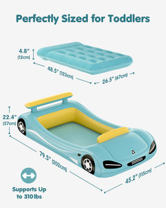Детская надувная кровать из ПВХ, детская кровать с горкой, гоночный автомобиль, надувной матрас для ребенка - Product Image 3
