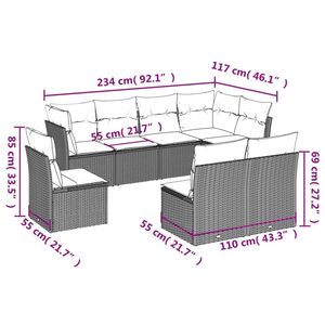 Conjunto de Sofás Modulares Grandes de Ratán PE Negro para Jardín, Muebles de Exterior Elegantes y Duraderos - Product Image 3
