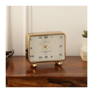Gold Metal <b>Desk</b>/Table <b>Clock</b> Silent Snooze Function Modern Design Electronic Movement Luxury Decorative - Product Image 5