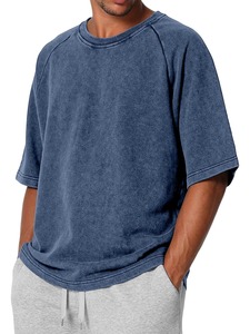 T-shirts Homme Vierge 100% Coton Col Rond Manches Courtes Personnalisables Logo Hip Hop Séchage Rapide Respirant pour Gym et Fitness – Vente en Gros - Product Image 4